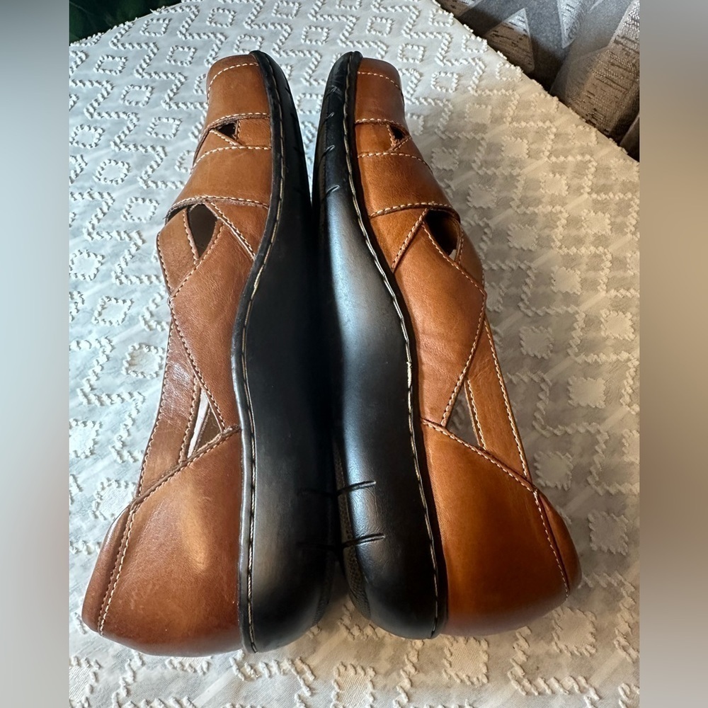 Clark’s Bendable Tan Leather Mary Jane Women’s Shoes Size 8 M - Picture 6 of 9